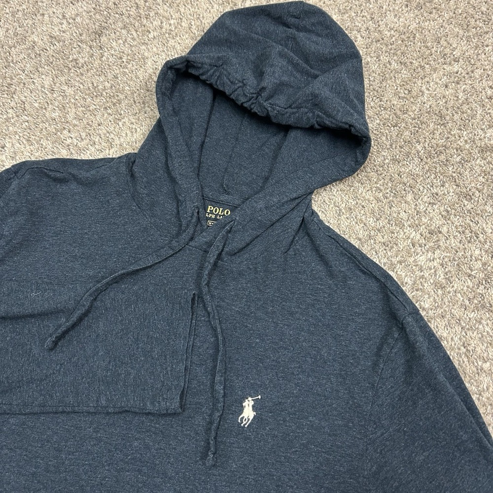 Polo‎ Ralph Lauren T-Shirt Hoodie Mens Medium Blue Pullover Navy Blue